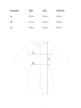 B042 Tunic with a front split - red