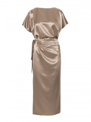 M887 Wrap style satin dress - gold