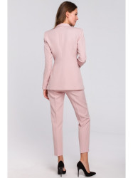 K036 Švarkas su viena apačia - rausvas krepas