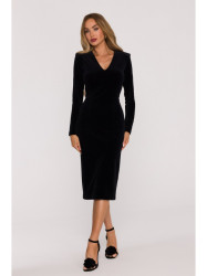 M889 Velvet bodycon dress - black