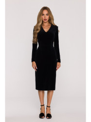 M889 Velvet bodycon dress - black