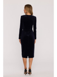 M889 Velvet bodycon dress - navy blue
