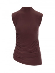 M890 Co-ord set with ruched top and wide leg trousers - brown