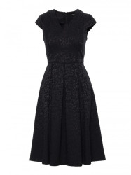 M892 Fit & flare dress with box pleats - black