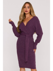 M810 Sweater dress with V-neck - heather