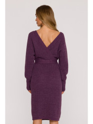 M810 Sweater dress with V-neck - heather