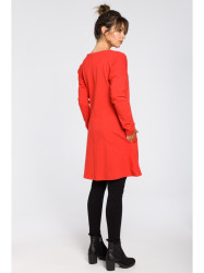 B042 Tunic with a front split - red