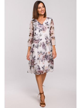 S214 Chiffon dress with drop waist - model 1