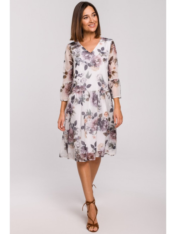 S214 Chiffon dress with drop waist - model 1