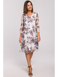 S214 Chiffon dress with drop waist - model 1