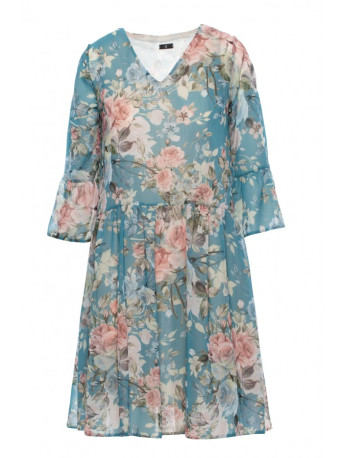 S214 Chiffon dress with drop waist - model 4