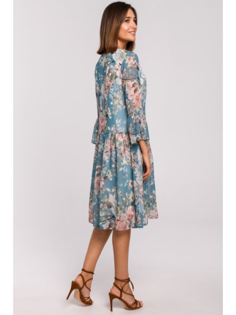 S214 Chiffon dress with drop waist - model 4