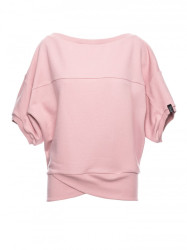 B048 Oversized blouse with a wrap detail - powder