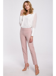 K055 Slim leg trousers - crepe pink