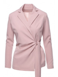 K056 Blazer with a tie belt - crepe pink