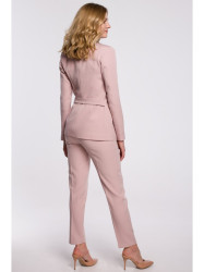 K056 Blazer with a tie belt - crepe pink